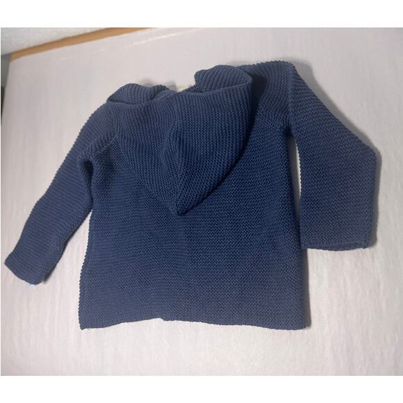 Viverano Organics Hooded Button & Pocket Sweater Knit Baby Jacket Navy 12-18M - Picture 4 of 7